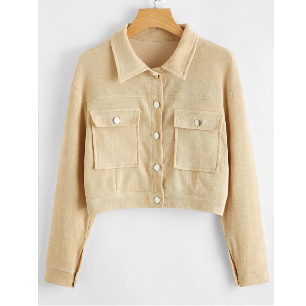 Corduroy Cropped Jacket | N e w Beige Creme